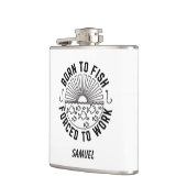 Personalisiertes Fischgeschenk, Geboren zum Fische Flachmann (Links)