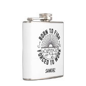 Personalisiertes Fischgeschenk, Geboren zum Fische Flachmann (Rechts)