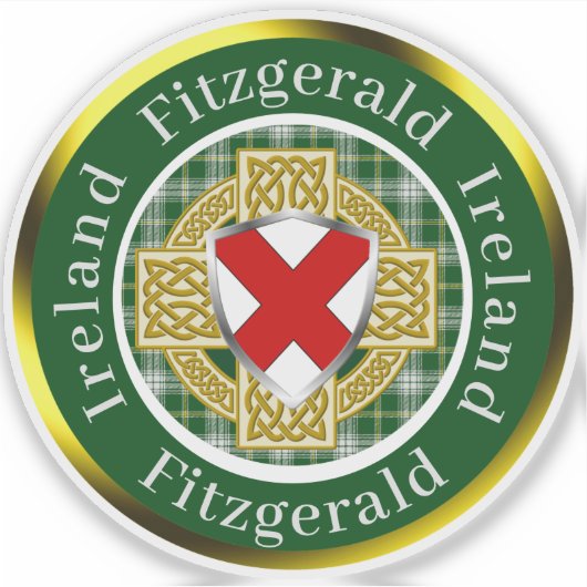 Personalisiertes Fitzgerald Shield & Celtic Cross Aufkleber (Vorderseite)