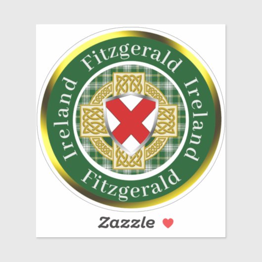 Personalisiertes Fitzgerald Shield & Celtic Cross Aufkleber (Blatt)