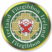 Personalisiertes Fitzgibbon-Schild und keltisches  Aufkleber (Vorderseite)
