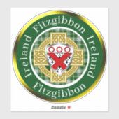 Personalisiertes Fitzgibbon-Schild und keltisches Aufkleber (Blatt)