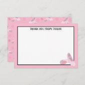 Personalisiertes Flachbildschirm mit rosa Balletts Dankeskarte (Vorne/Hinten)