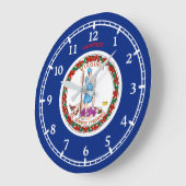 Personalisiertes Flaggendesign für Virginia Große Wanduhr (Winkel)