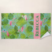Personalisiertes Flamingo Beach Handtuch (Vorderseite)