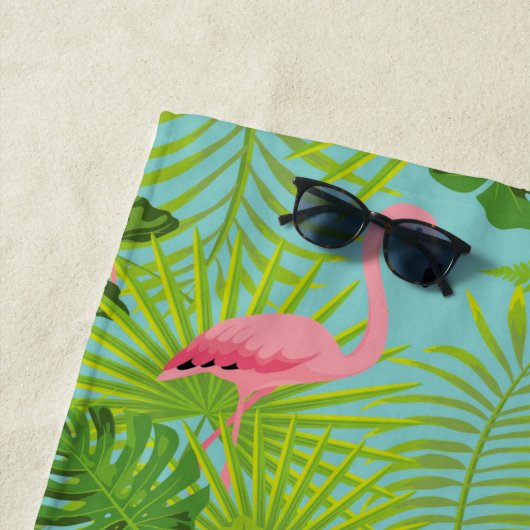 Personalisiertes Flamingo Beach Handtuch (Beispiel)