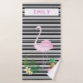 Personalisiertes Flamingo Beach Handtuch Badehandtuch (Badehandtuch)