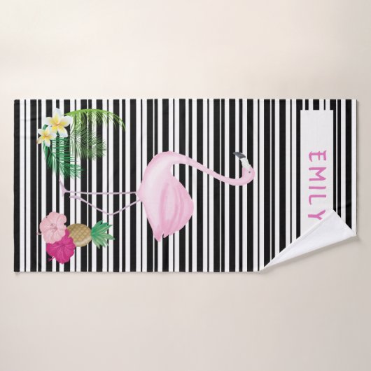 Personalisiertes Flamingo Beach Handtuch Badehandtuch (Badehandtuch)