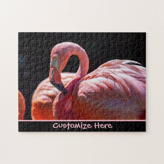 Personalisiertes Flamingo-Puzzlespiel Puzzle (Horizontal)
