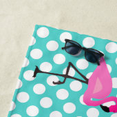 Personalisiertes Flamingo-und Polka-Punkt-Badetuch Strandtuch (Beispiel)
