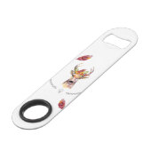 Personalisiertes Flaschenöffner boho Hirschbüschel (Vorderseite Schrägansicht)