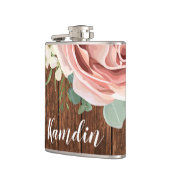 Personalisiertes Flasengeometrisches Gartenholz Ro Flachmann (Links)