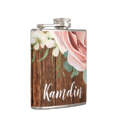 Personalisiertes Flasengeometrisches Gartenholz Ro Flachmann (Rechts)