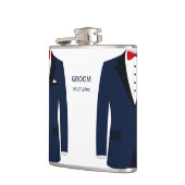 Personalisiertes Flasengeschenk für Groom Blue Flachmann (Links)