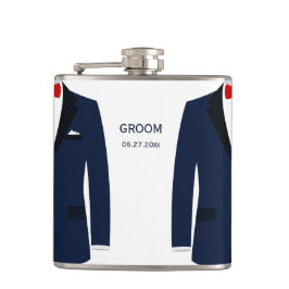 Personalisiertes Flasengeschenk für Groom Blue Flachmann