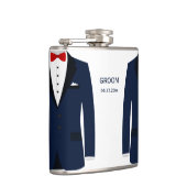 Personalisiertes Flasengeschenk für Groom Blue Flachmann (Rechts)