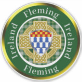 Personalisiertes Fleming Shield & Celtic Cross Aufkleber (Vorderseite)