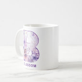 Personalisiertes Flieder-Fee-Monogramm B Kaffeetasse (Vorderseite Links)