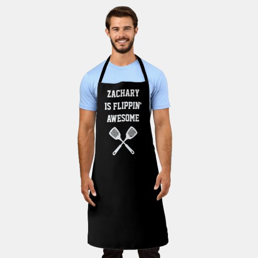 Personalisiertes Flippin Phantastisch Spatula Blac Schürze (Getragen)