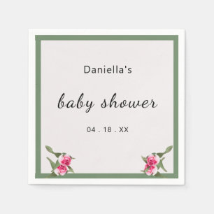 Personalisiertes Floral SprayGreen Baby Dusche Serviette