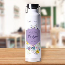Personalisiertes Floralbibelvers Wasserfarbe Trinkflasche
