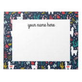 Personalisiertes florales Alpaca Notepad Notizblock (Vorderseite)