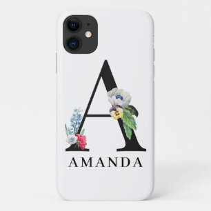 Personalisiertes florales Alphabet A-Monogramm Case-Mate iPhone Hülle