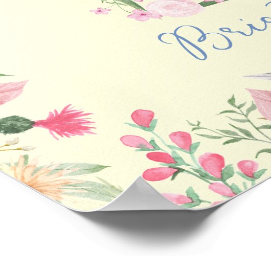 Personalisiertes florales Alphabet Initial-Kinderz Poster (Ecke)