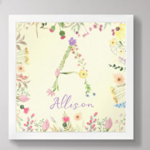 Personalisiertes florales Alphabet Initial Kinderz Poster