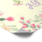 Personalisiertes florales Alphabet Initial Kinderz Poster (Ecke)