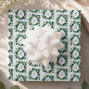 Personalisiertes florales Anfangsmonogramm Geschenkpapier Set