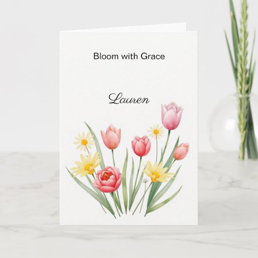 Personalisiertes Florales Aquarell Karte (Vorderseite)