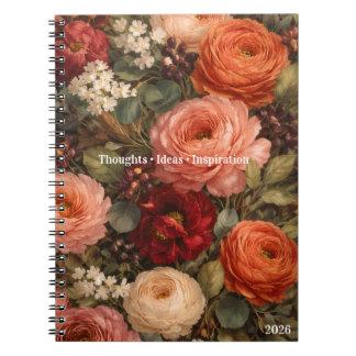 Personalisiertes florales botanisches Journal zum Notizblock