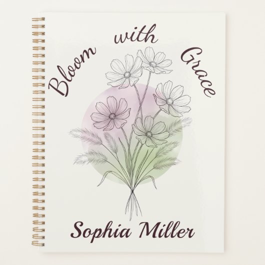 Personalisiertes Florales Cosmos Botanisches Benut Planer (Vorderseite)
