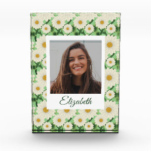 Personalisiertes florales Daisy-Muster Fotoblock