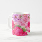 Personalisiertes florales Design Kaffeetasse (Vorderseite Links)