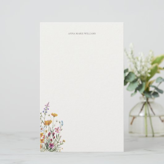 Personalisiertes florales Elegant Briefpapier (Stehend Vorderseite)
