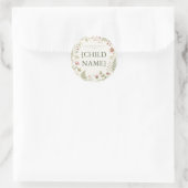 Personalisiertes florales Exlibris für Kinder Runder Aufkleber (Tasche)