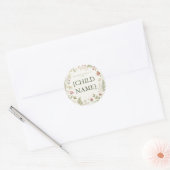 Personalisiertes florales Exlibris für Kinder Runder Aufkleber (Umschlag)