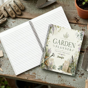 Personalisiertes Florales Gartentagebuch & Pflanze Notizblock