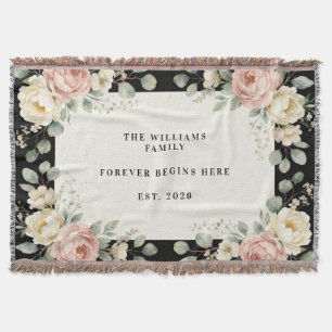 Personalisiertes florales Hochzeitsandenken Famili Decke