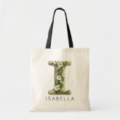 Personalisiertes florales Initial-Monogramm Mutter Tragetasche (Vorne)