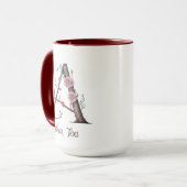Personalisiertes florales Monogramm A mit Rose und Tasse (Vorderseite Links)