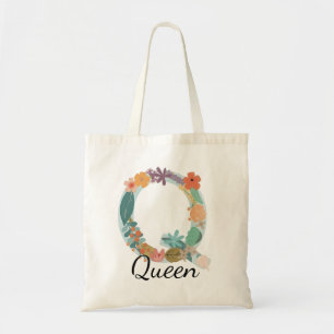 Personalisiertes florales Monogramm, benutzerdefin Tragetasche