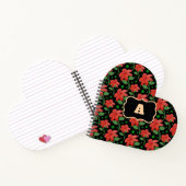 Personalisiertes florales Monogramm-Design | Rote  Notizblock (Innenseite)
