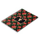 Personalisiertes florales Monogramm-Design | Rote  Notizblock (Linke Seite)