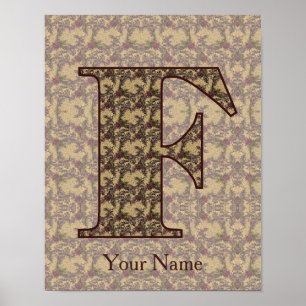Personalisiertes florales Monogramm Initiale F Poster
