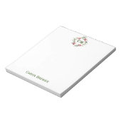Personalisiertes florales Monogramm Notepad Notizblock (Rotiert)