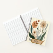 Personalisiertes florales Monogramm Spiralblock Notizblock (Innenseite)