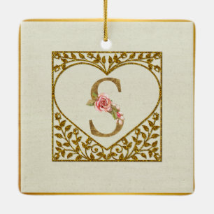 Personalisiertes florales Monogramm, von A bis Z Keramikornament